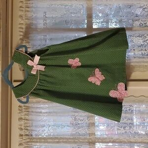 Rare, Too Green Corduroy Butterfly Jumper Dress Size 4T
